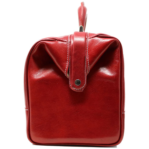 Floto Italian Leather Doctor Style Handbag Top Handle Bag red end