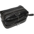 Floto leather drop bottom dopp travel kit bag black