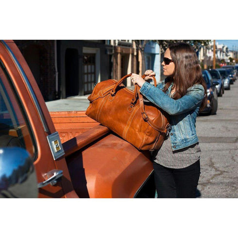 leather duffle bag floto parma