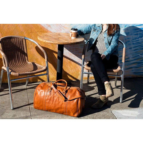 leather duffle bag floto parma