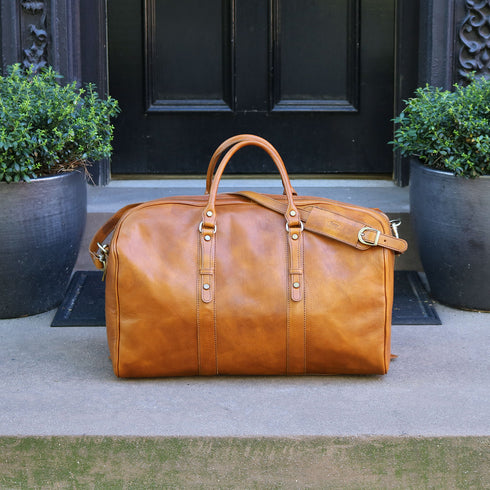 Leather Duffle Bag Floto Venezia Grande tobacco 3