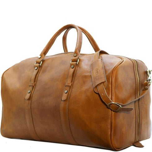 Leather Duffle Bag Floto Venezia Grande tobacco 24