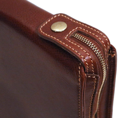 Floto leather laptop case portfolio padfolio brown