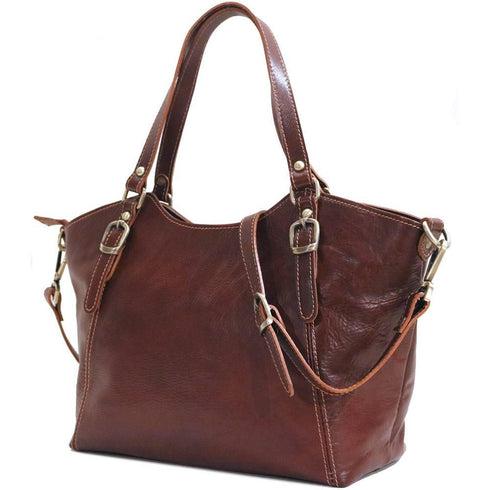 Floto Italian leather shoulder bag handbag women's Ischia  in Vecchio Brown  2