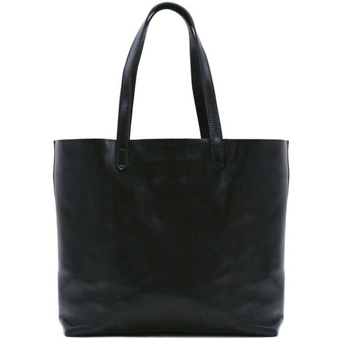 Floto Italian leather shoulder tote bag piazza women's handbag black