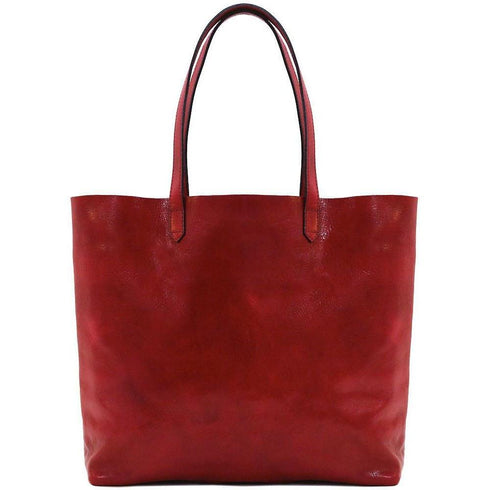 Floto Italian leather shoulder tote bag piazza women's handbag red