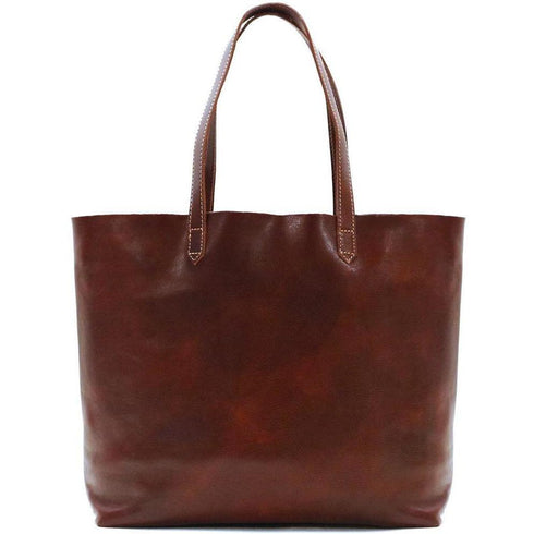 Floto Italian leather shoulder tote bag piazza women's handbag brown