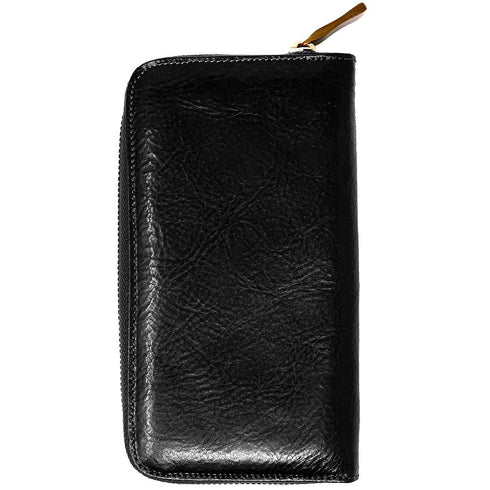 leather zipper wallet floto venezia black