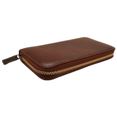 leather zipper wallet floto venezia brown
