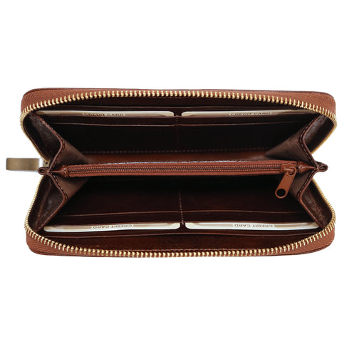 leather zipper wallet floto venezia brown