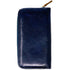 Floto Leather Long Zip Wallet navy blue