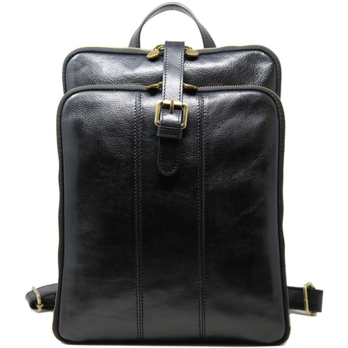 Floto Italian Leather Backpac Venezia Knapsack black