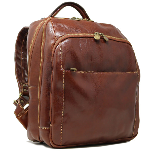 Floto Italian Leather Backpack Venezia satchel knapsack brown 1