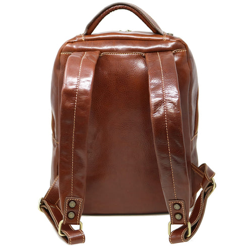 Floto Italian Leather Backpack Venezia satchel knapsack brown 3