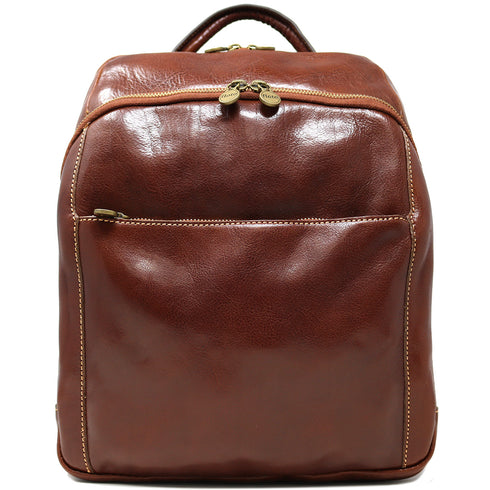 Floto Italian Leather Backpack Venezia satchel knapsack brown 8