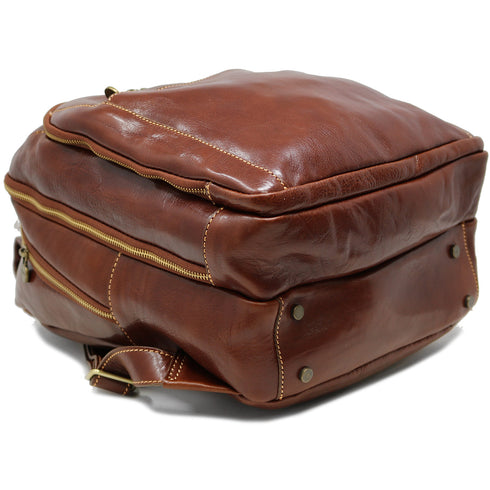 Floto Italian Leather Backpack Venezia satchel knapsack brown 7