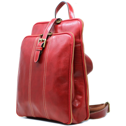 Floto Italian Leather Backpac Venezia Knapsack red 2