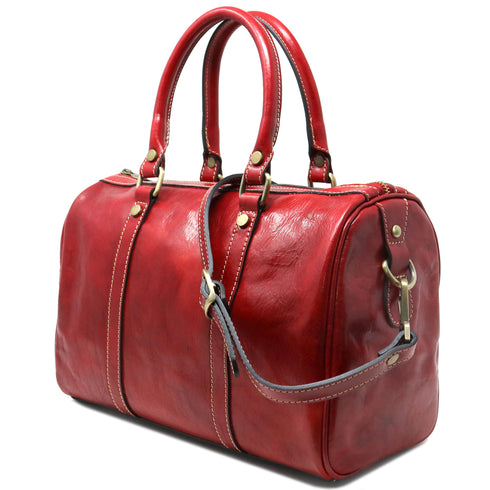 Floto Italian Leather Boston Bag Women's Handbag red 2