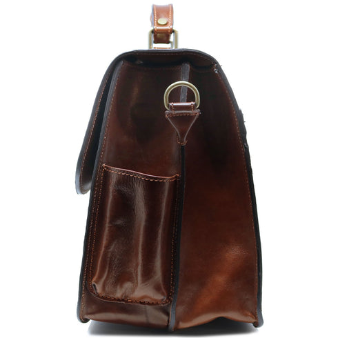 Leather Briefcase Floto Duomo Attache Large Men's Leather Bag brown 4