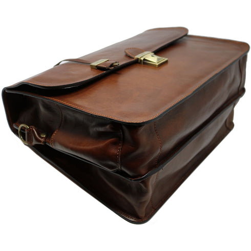Leather Briefcase Floto Duomo Attache Large Men's Leather Bag brown 5