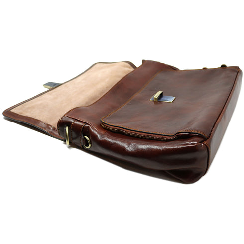Briefcase Messenger Bag Floto Corsica Brown 8