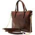 Leather Crossbody Bag Floto Sesto Italian Women's Bag brown side