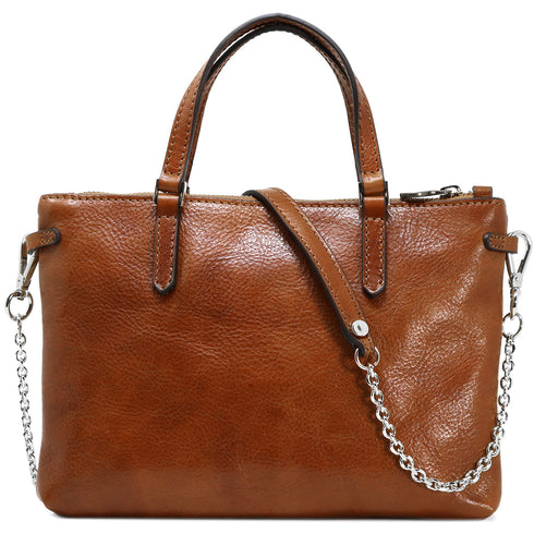 Leather Crossbody Bag Floto Sesto Italian Women's Bag olive brown front