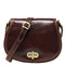 Floto Italian Leather Saddle Bag Cross Body Women's Bag in Vecchio Brown