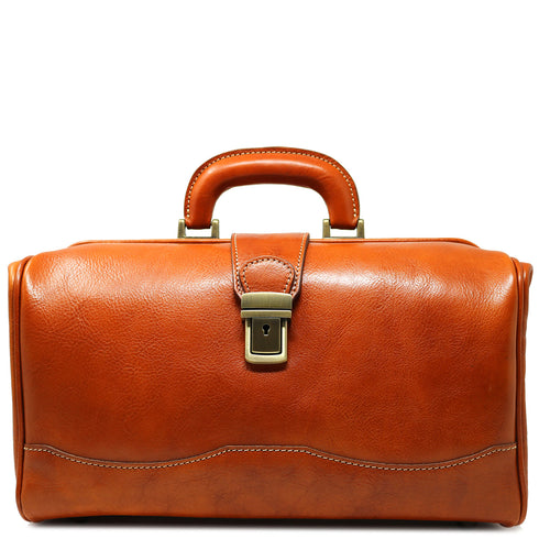 Floto Italian Leather Doctor Style Handbag Top Handle Bag olive brown