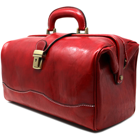 Floto Italian Leather Doctor Style Handbag Top Handle Bag red 2