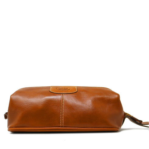 Floto Italian Venezia Dopp Toiletry Bag Travel Shave Kit olive brown