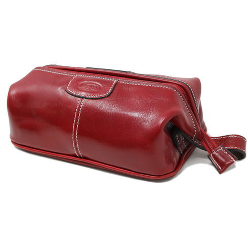 Floto Italian Venezia Dopp Toiletry Bag Travel Shave Kit red 2