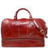 leather drop bottom duffle bag floto red