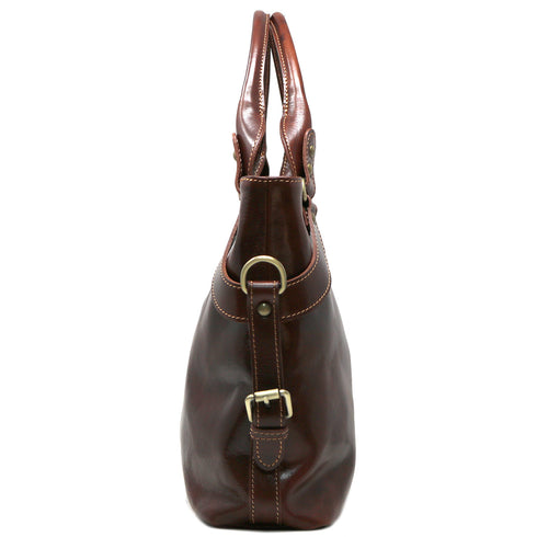 Floto Italian Leather Shoulder Bag Women's Taormina Handbag brown 2
