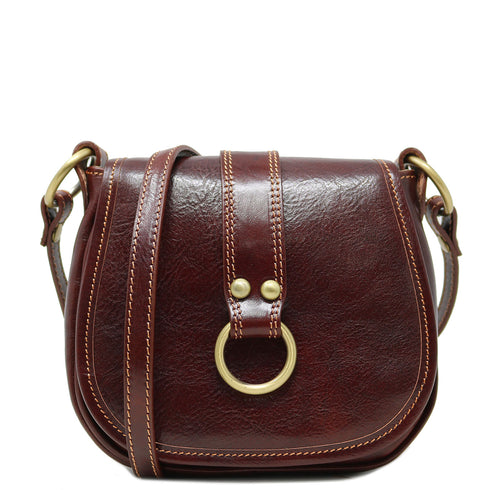 Leather Saddle Bag Cross Body Floto Venezia brown