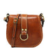 Leather Saddle Bag Cross Body Floto Venezia olive honey brown