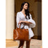 Floto Chianti Beach Leather Tote Bag in Tobacco Brown. Italy