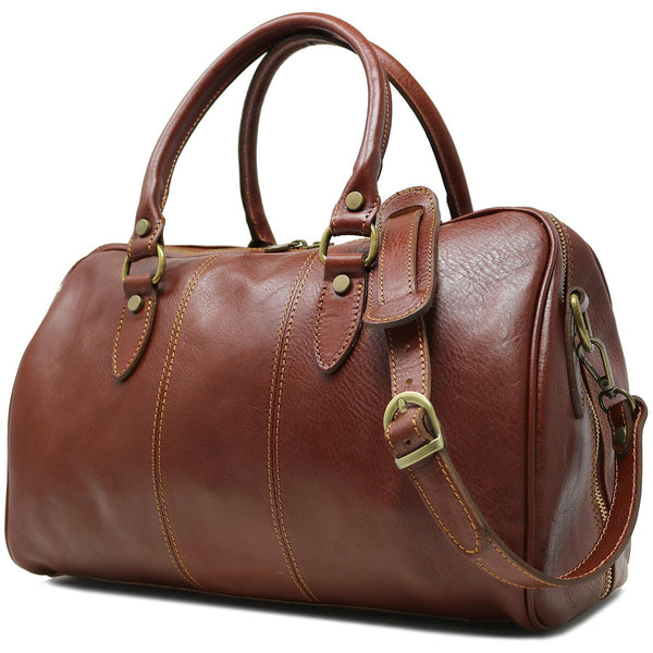 Floto Italian Leather Venezia Mini Duffle Carryon Bag brown 2
