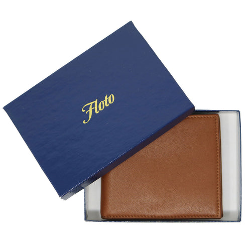 Italian Lambskin Nappa Leather Wallet Floto Billfold brown 8