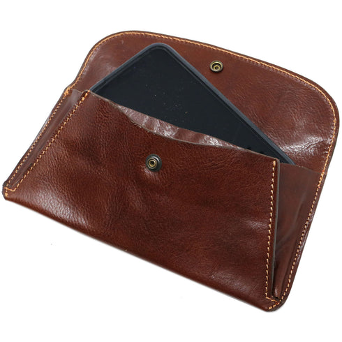 Floto Italian Leather Women's Clutch Wallet Roma brown 4
