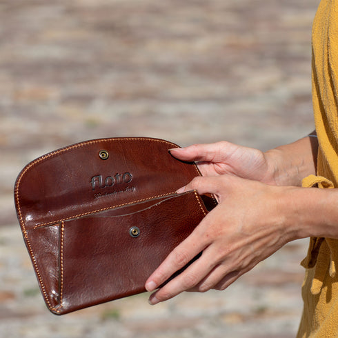 Floto Italian Leather Women's Clutch Wallet Roma brown 6
