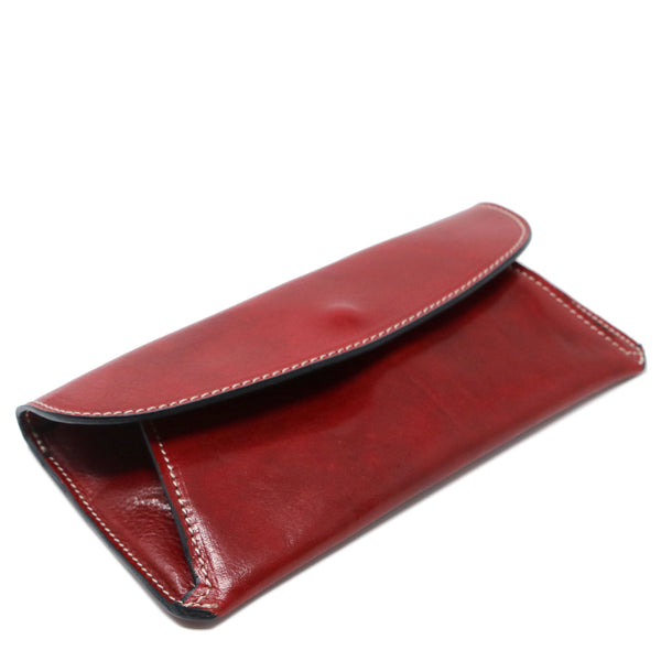 Floto Italian Leather Women's Clutch Wallet Roma  red