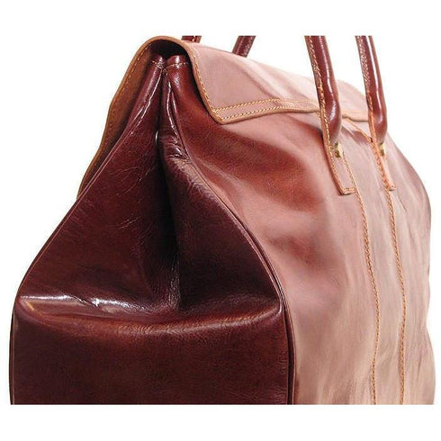 Floto Lugano Italian Leather Travel Duffle Bag Brown 5