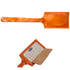 Orange leather luggage tag floto