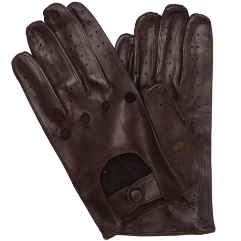 Floto men's brown leather driving gloves