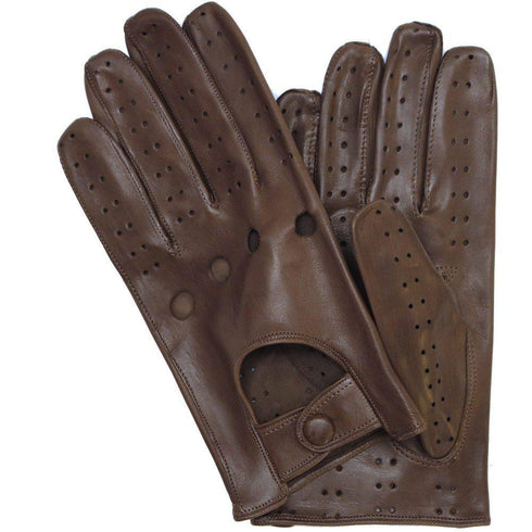 Floto men's brown leather driving gloves