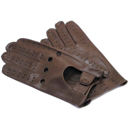 Floto men's brown leather driving gloves