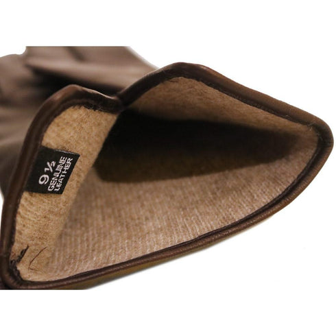 Floto men's cashmere lined brown leather gloves