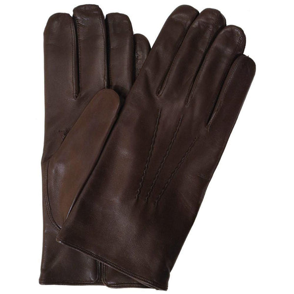 Floto men's cashmere lined brown leather gloves