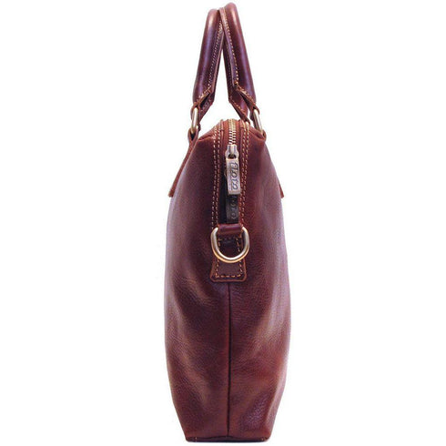Leather Slim Briefcase Floto Milano end